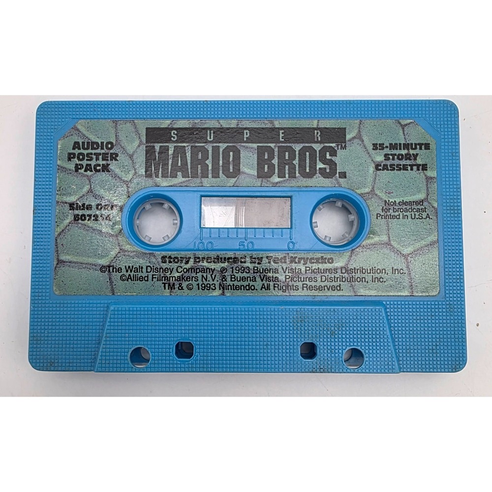 Super Mario Bros 1993 Blue Audio Poster Pack 35min Cassette